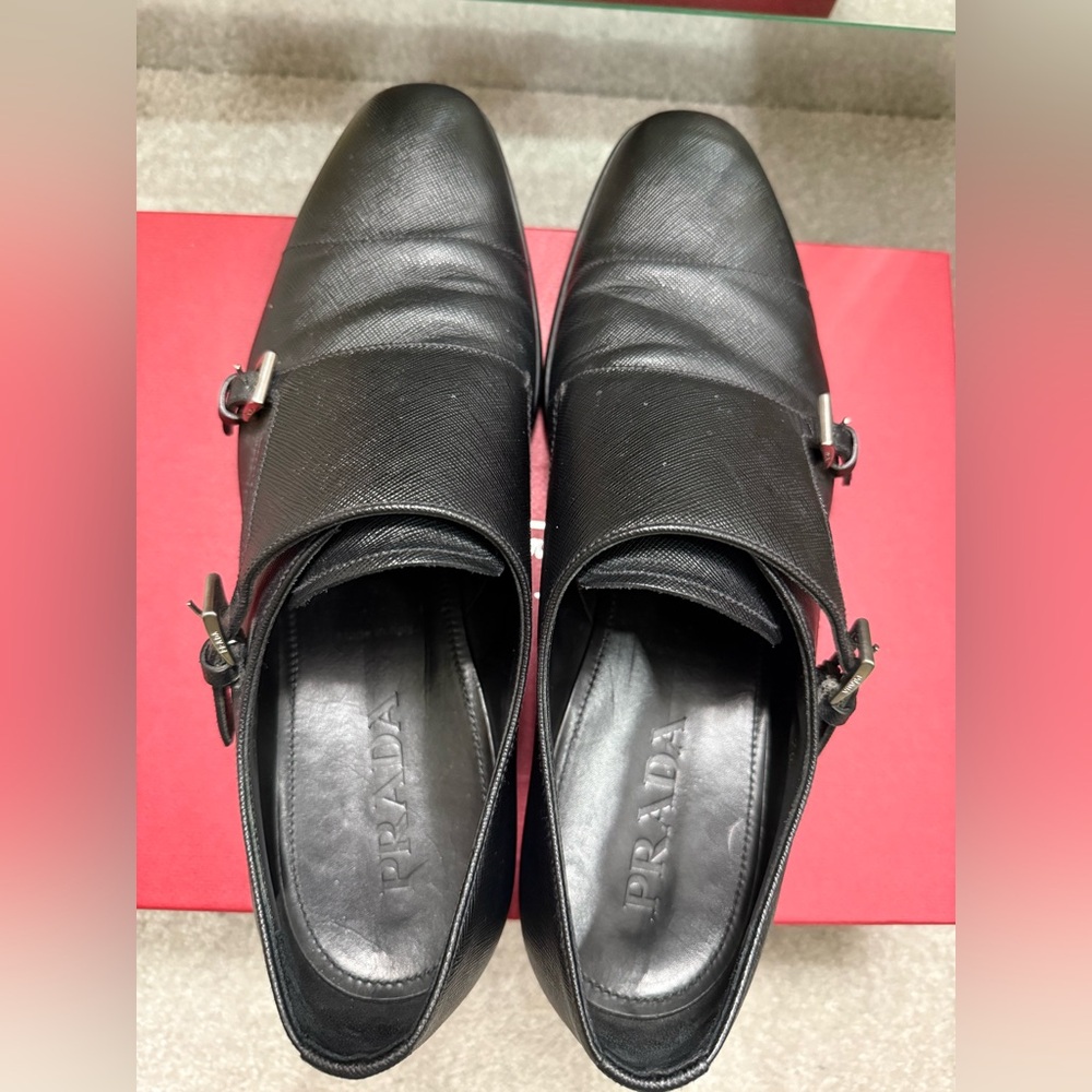Prada Black Leather Loafers for Men
